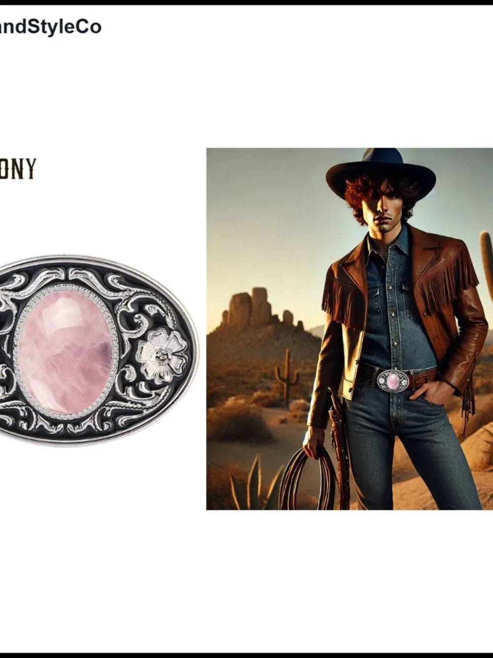 Vintage Cowboy Rodeo Turquoise Belt Buckle Zinc Alloy Men Women